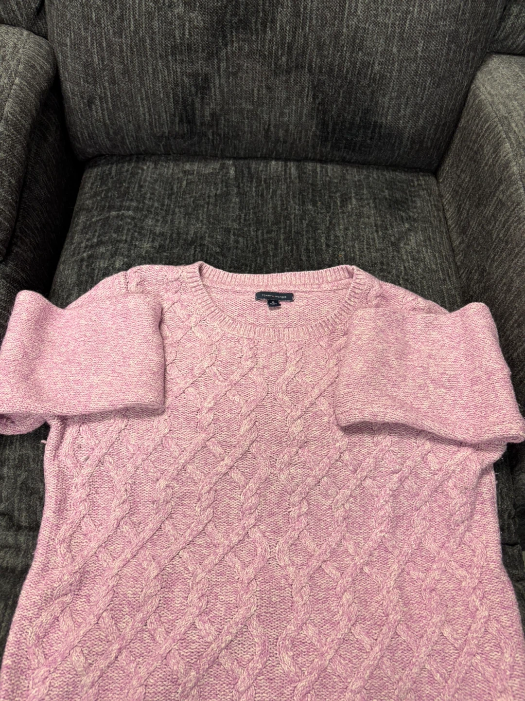 Tommy Hilfiger pink cable knit sweater