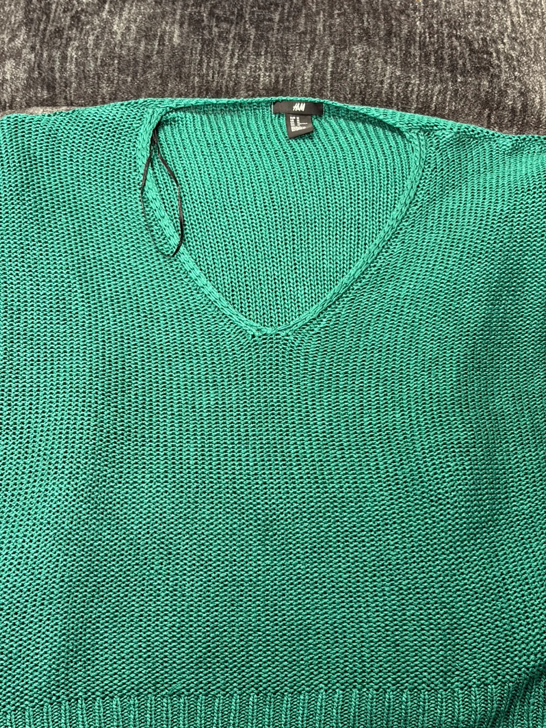 H&M Green V-Neck Knit Sweater