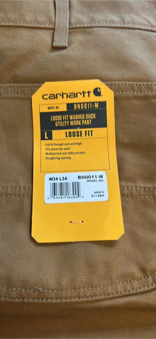 34 x 34 Carhartt Loose Fit Washed Duck Work Pants - photo 3