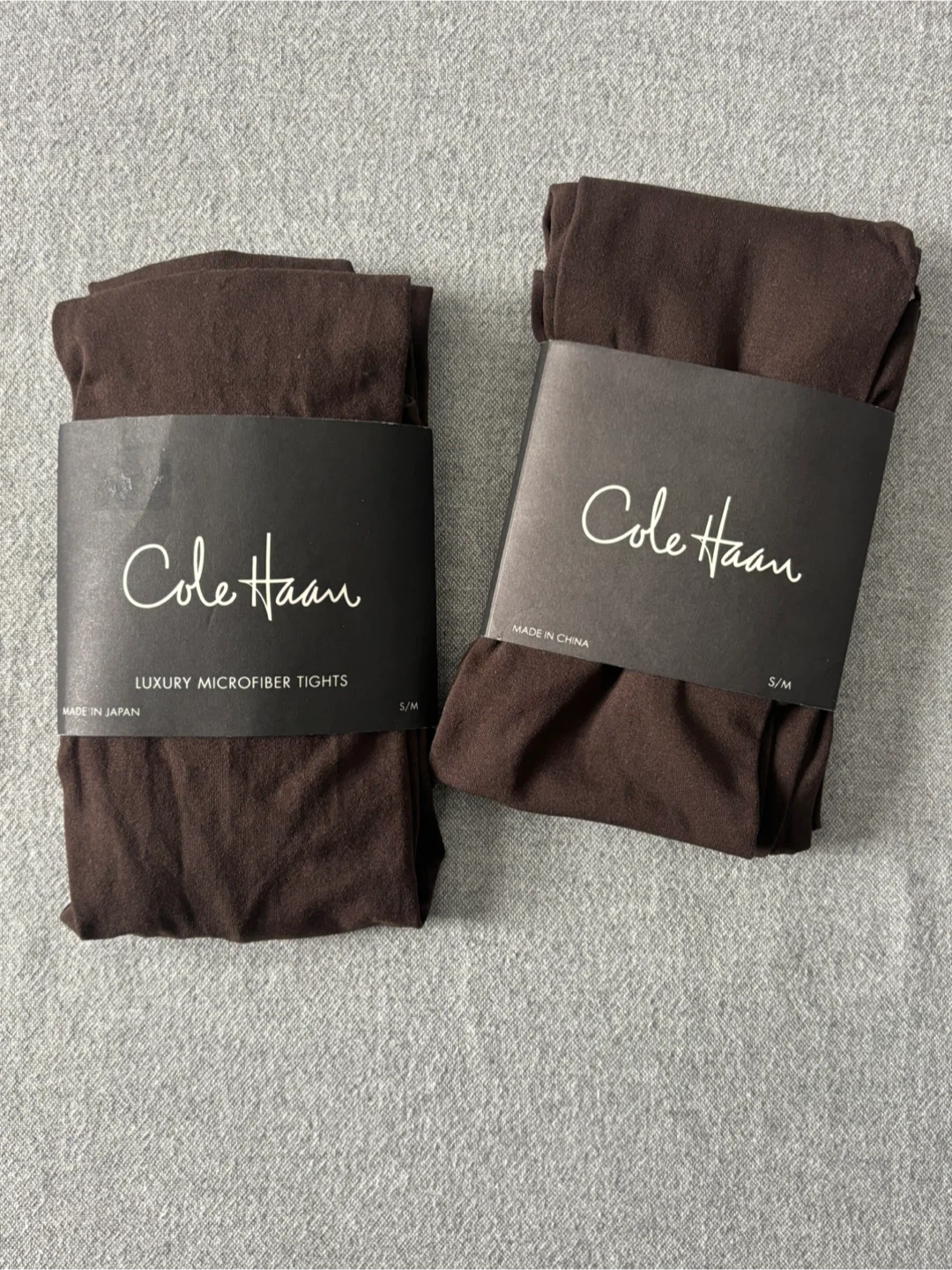BNWT Cole Haan Opaque Tights - Womens S/M, Brown x2