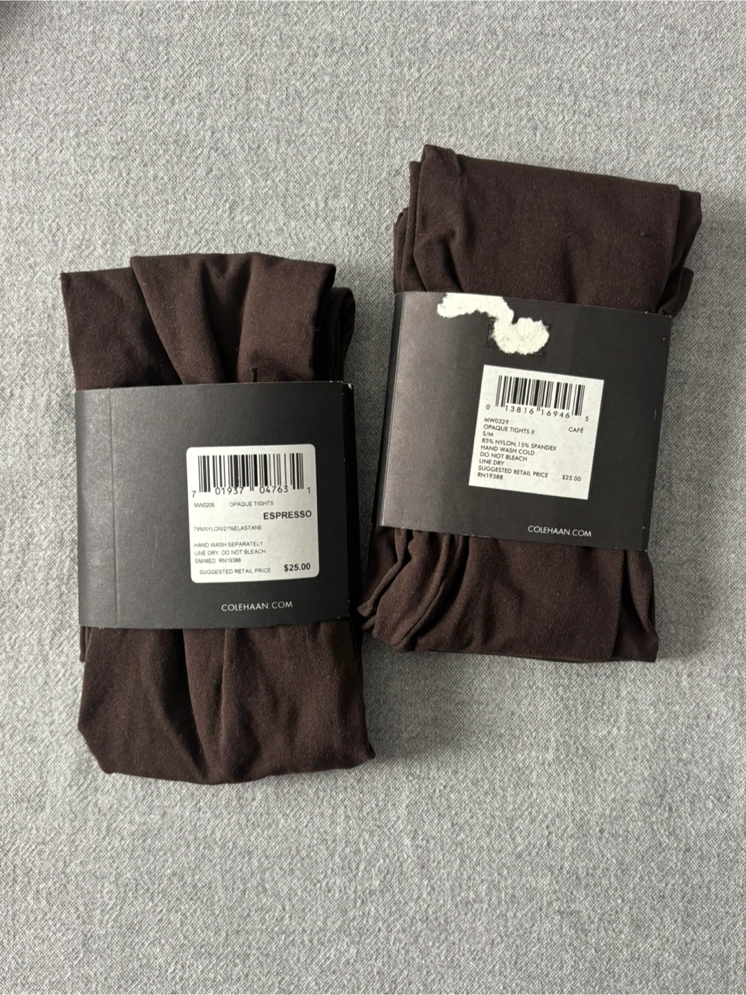 BNWT Cole Haan Opaque Tights - Womens S/M, Brown x2 - photo 2