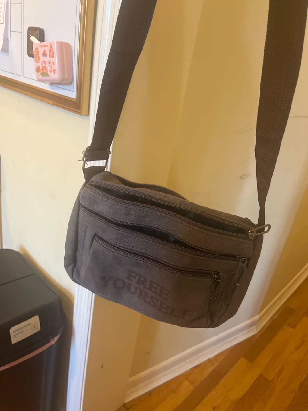 Gray Canvas Crossbody Bag - photo 3