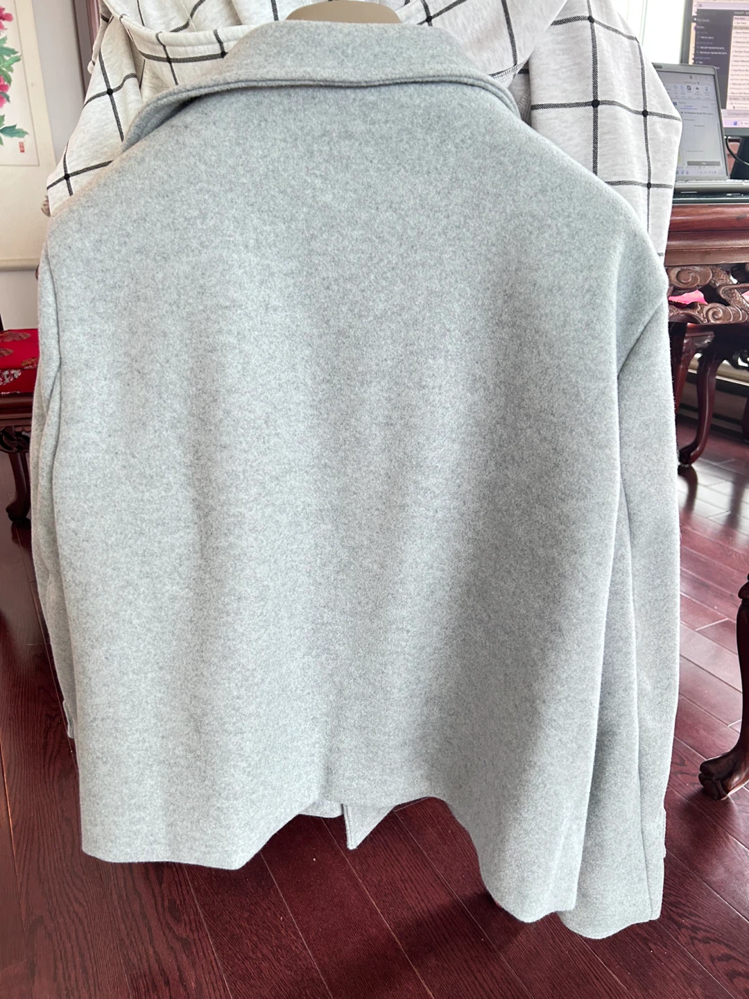 Light Grey Wool-Blend Pea Coat - photo 2