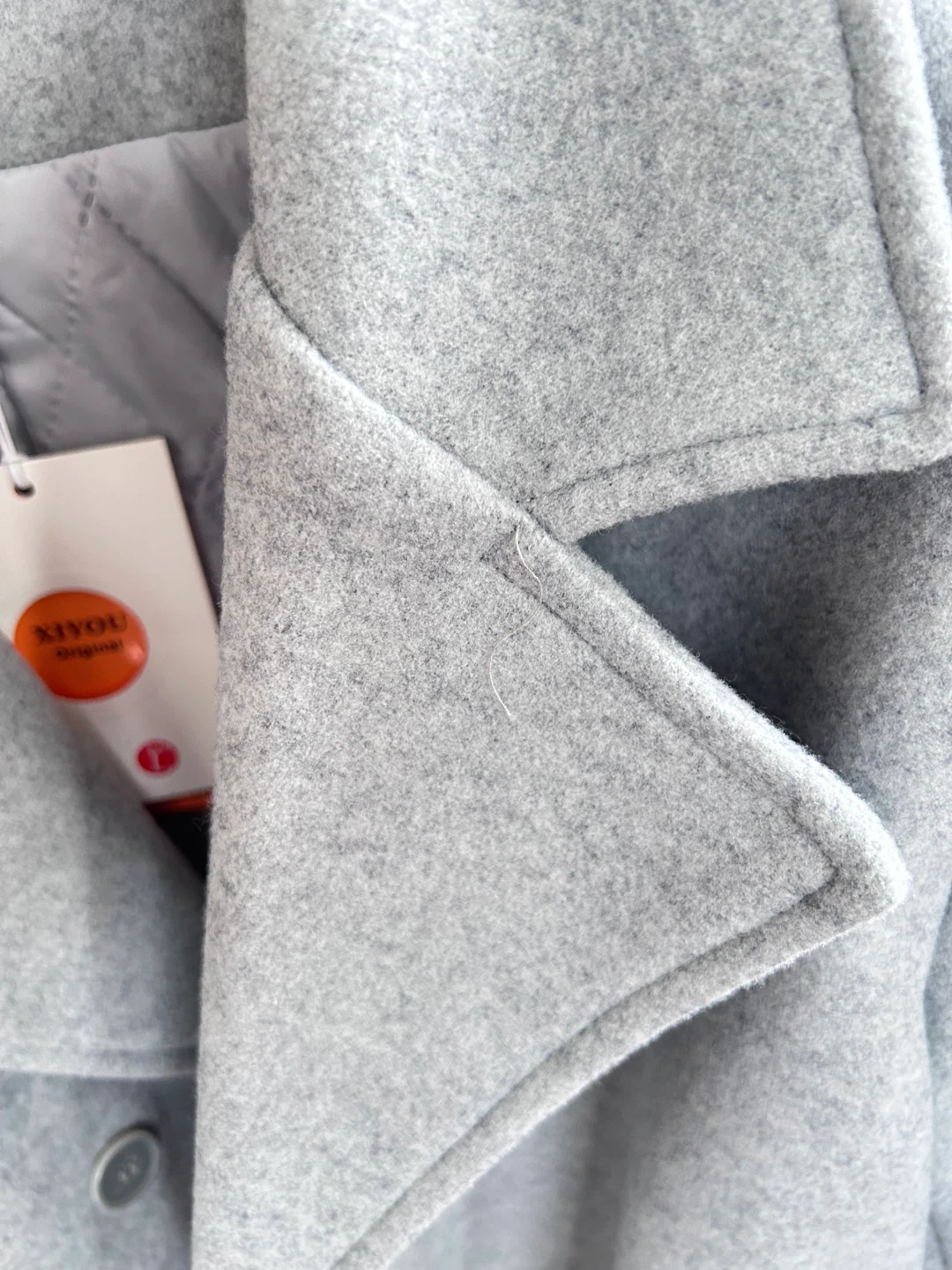 Light Grey Wool-Blend Pea Coat - photo 3