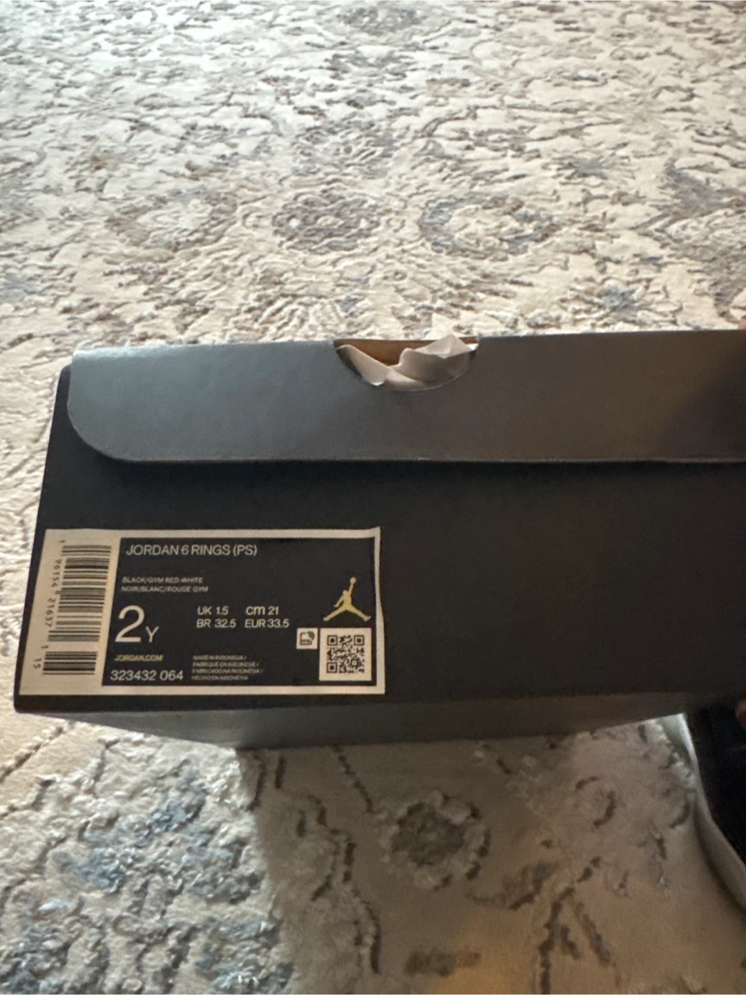 Jordan 6 Rings PS Black/Gym Red-White - photo 3