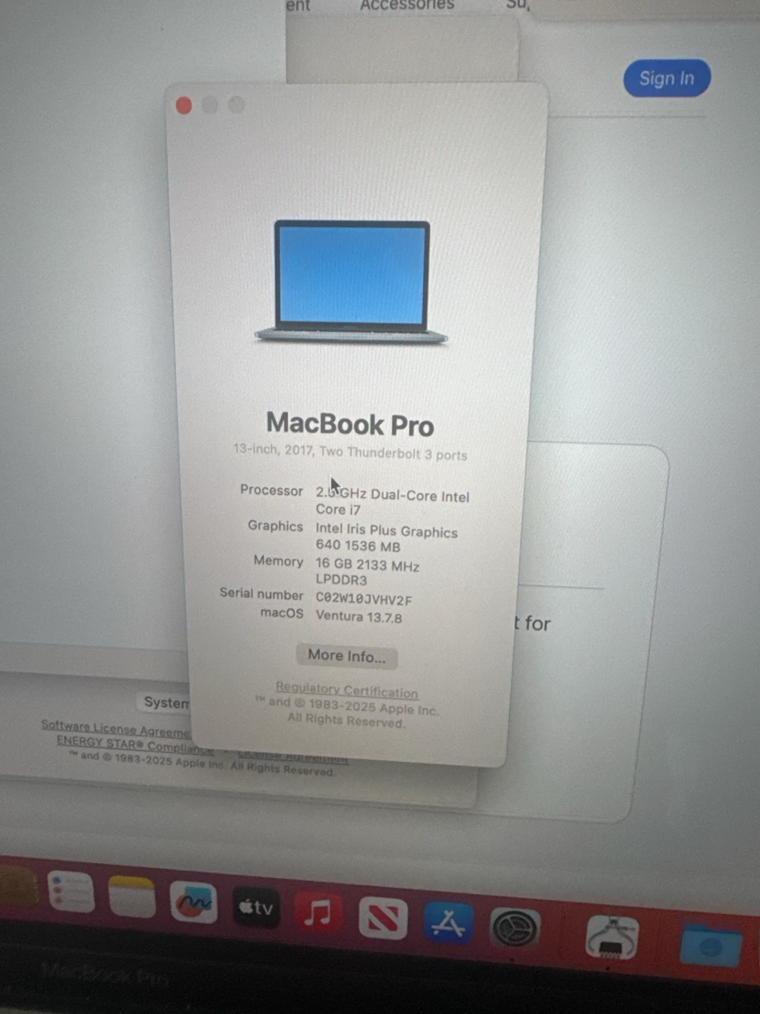 2017 MacBook Pro 13-inch i7 16gb 256gb - photo 3
