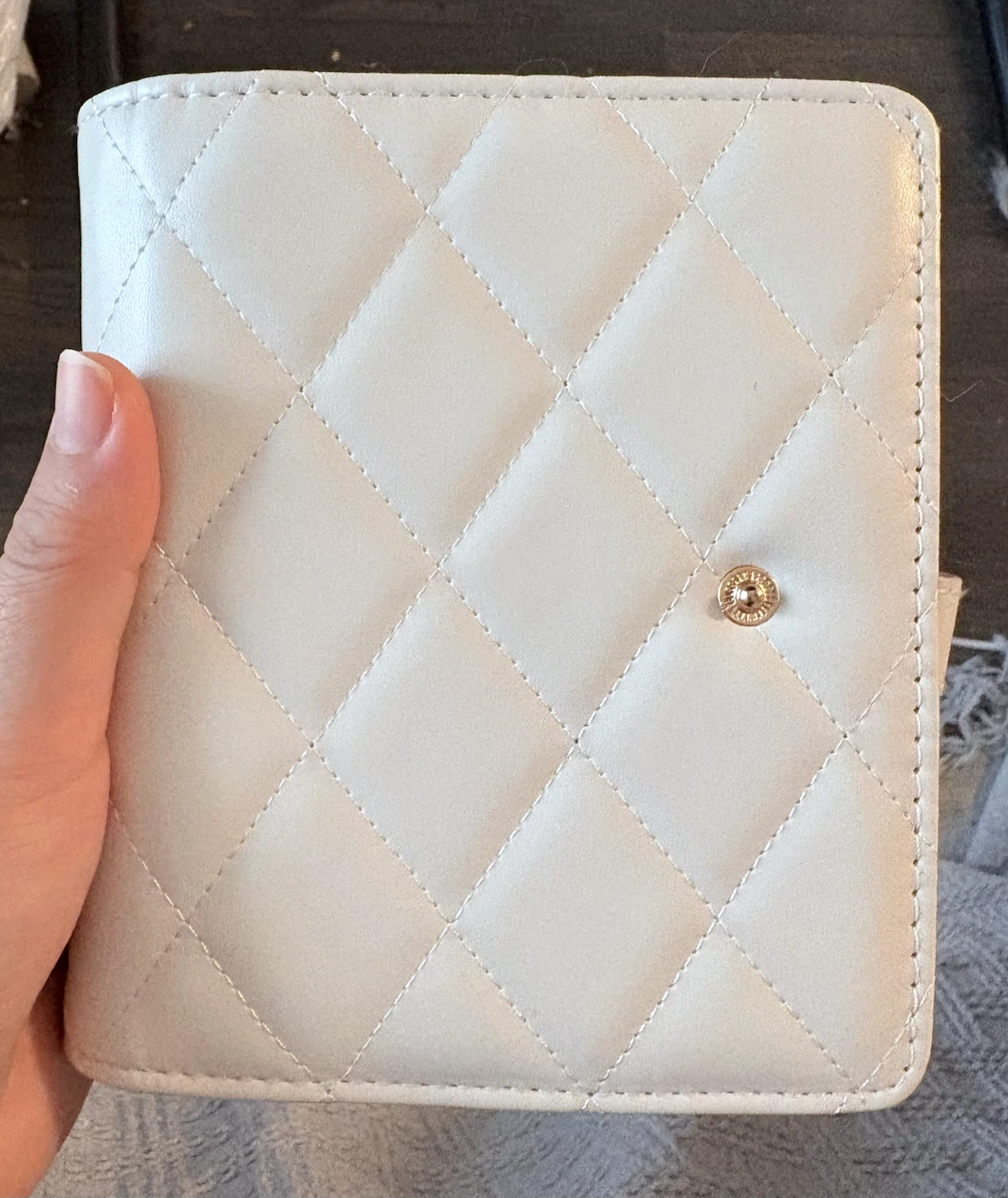 Cream Quilted Jewelry Organizer