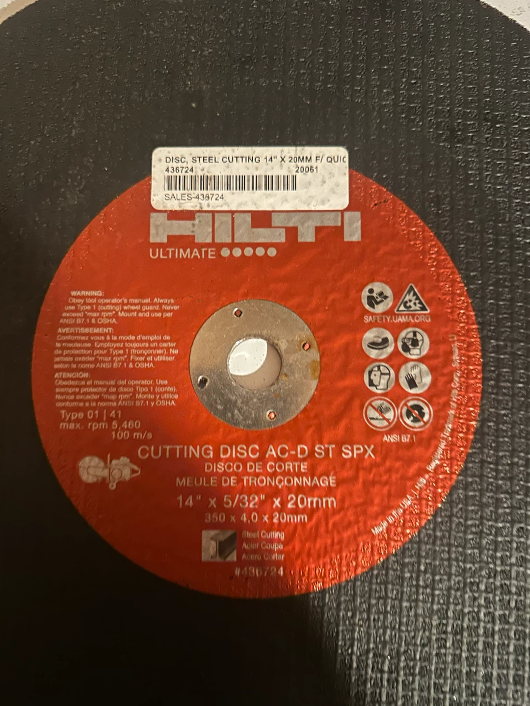 Hilti 14 inch Steel Cutting Disc