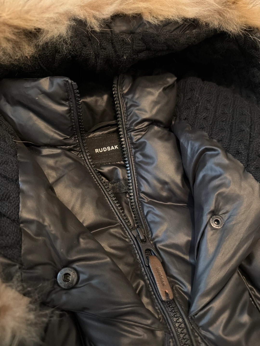 Kids Rudsak Black Down Parka with Fur Hood size 5/6 - photo 3