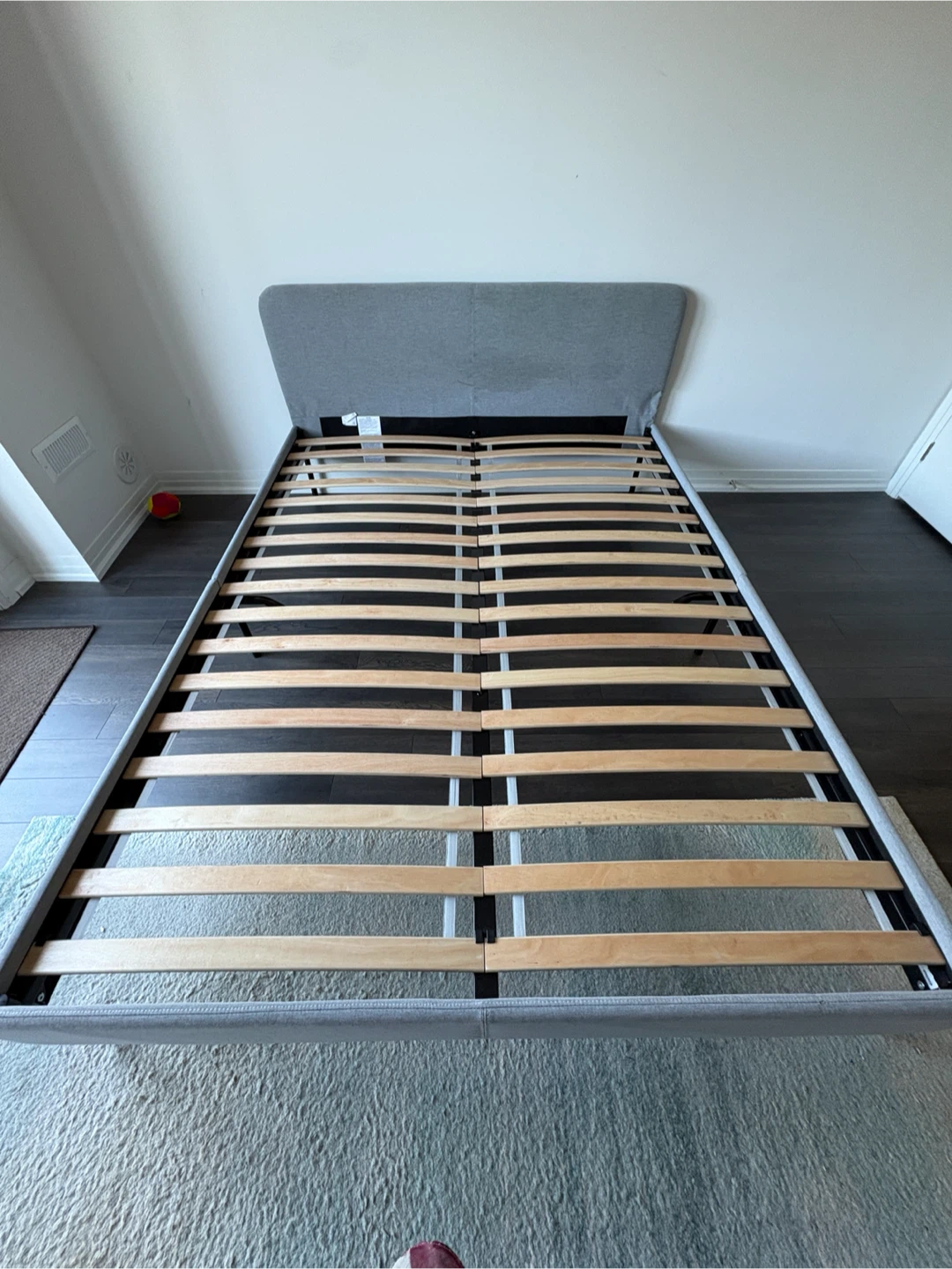 IKEA Grey Upholstered twin Bed Frame - photo 2
