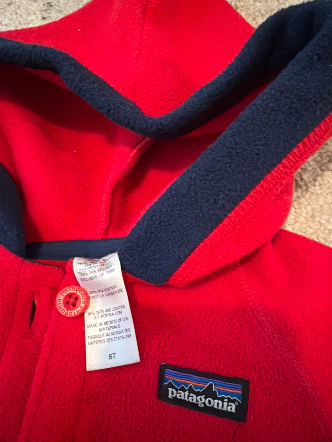 Patagonia Kids Fleece Hoodie Size 5T - photo 2