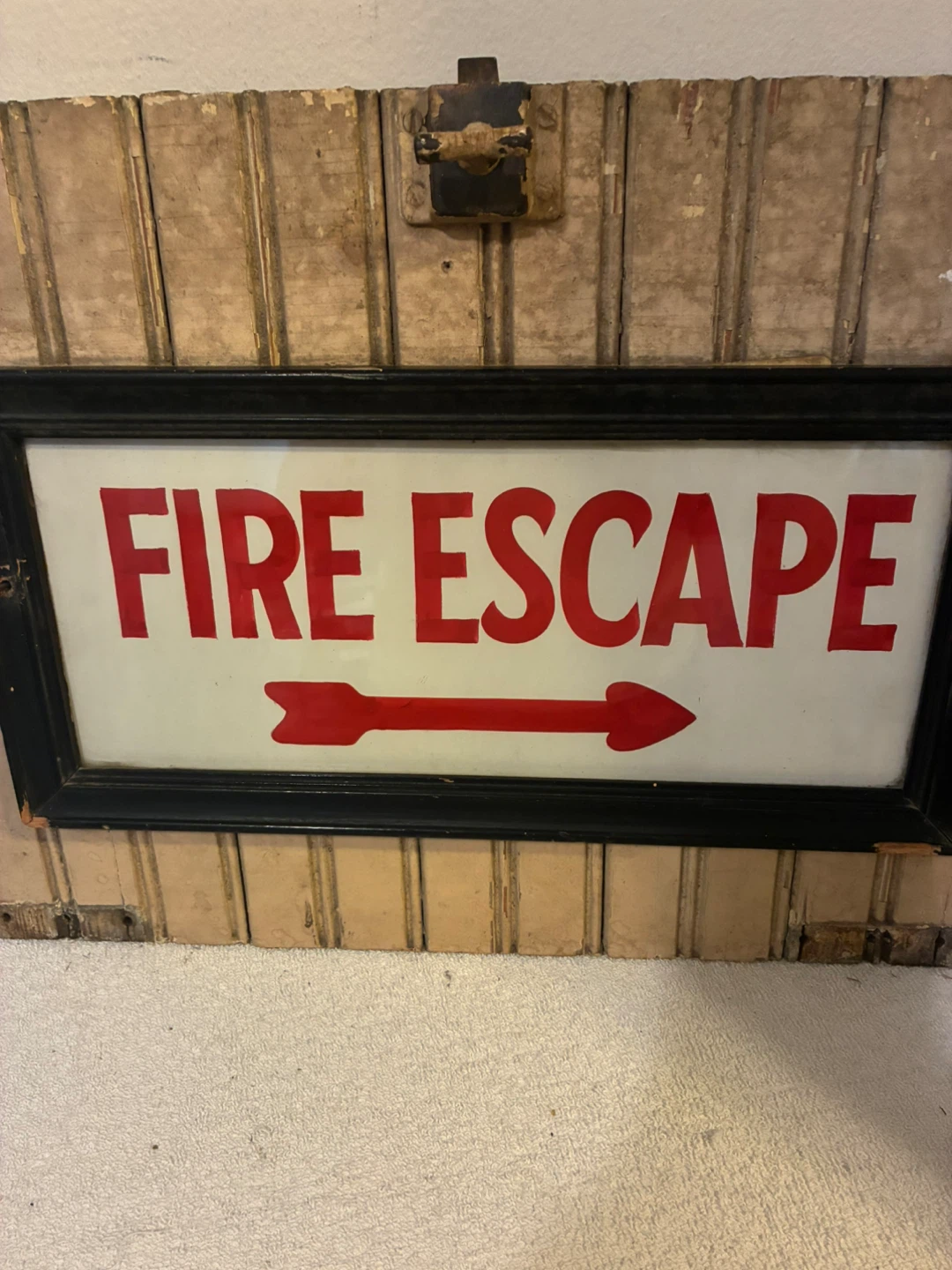 Vintage Fire Escape Sign - photo 2