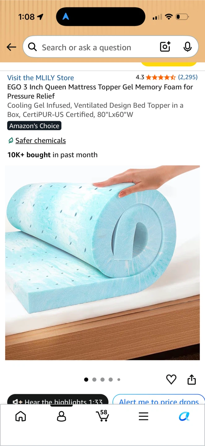 3 Inch Queen Memory Foam Mattress Topper