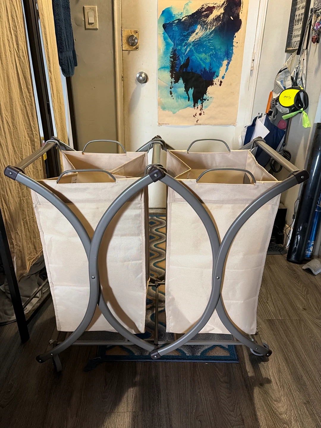 Double Laundry Hamper with Wheels