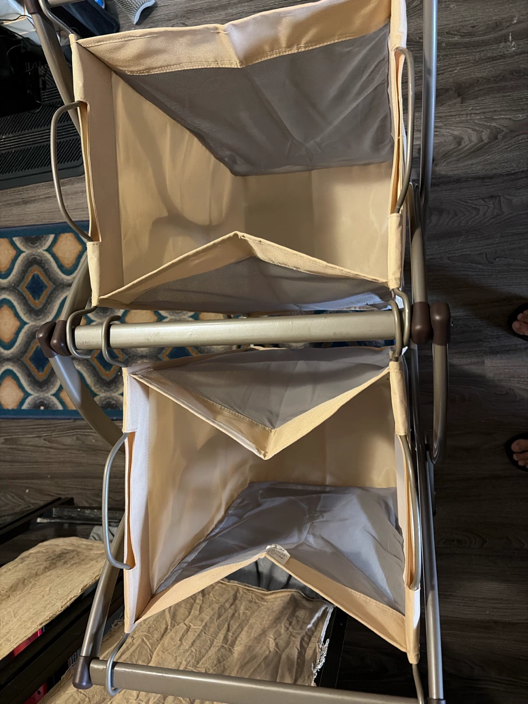 Double Laundry Hamper with Wheels - photo 2