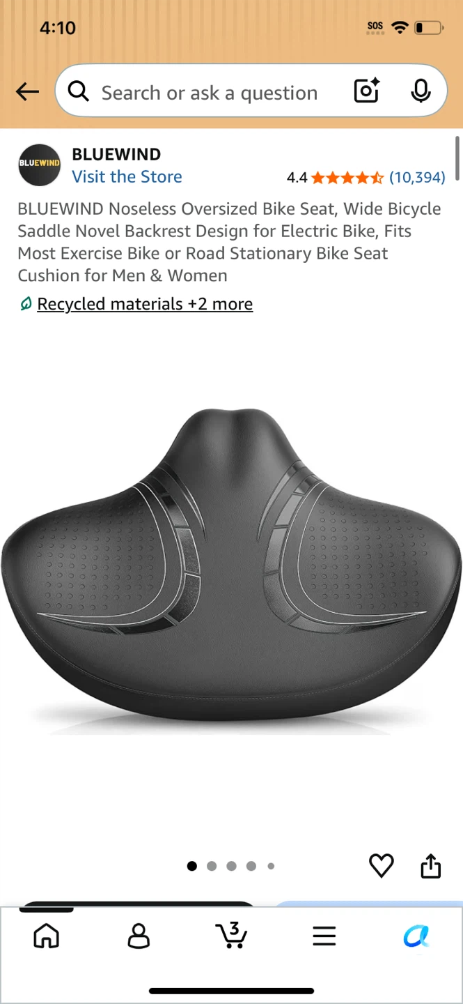 BLUEWIND Noseless Oversized Bike Seat - photo 2