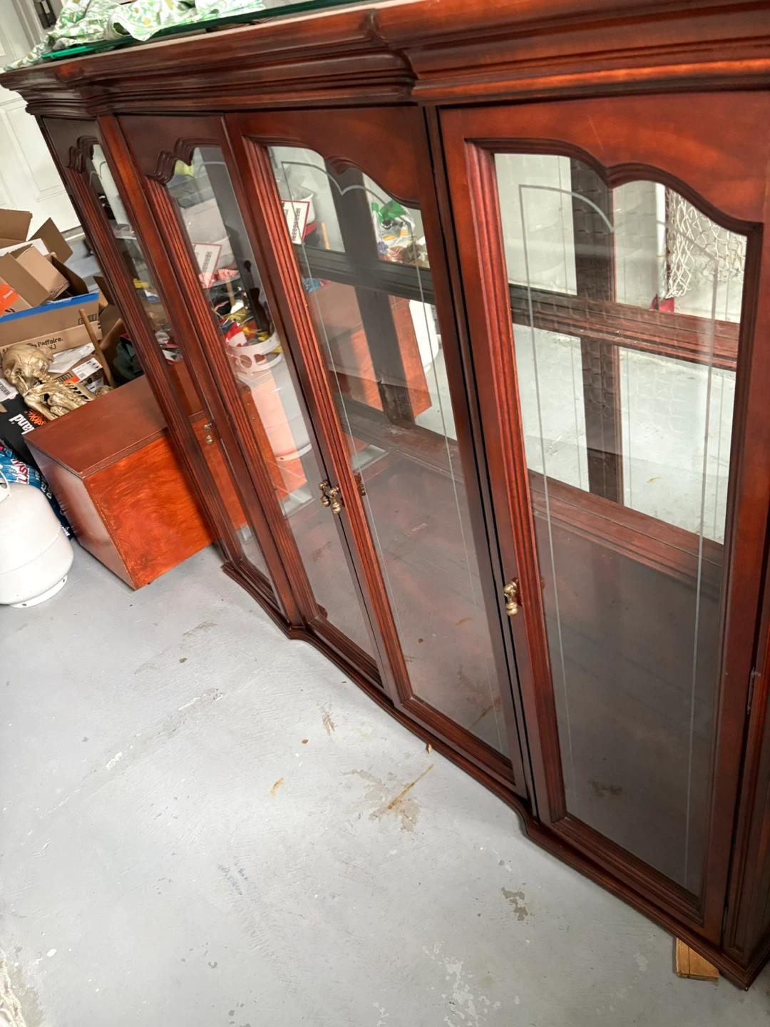 Traditional Wood and Glass Display Cabinet