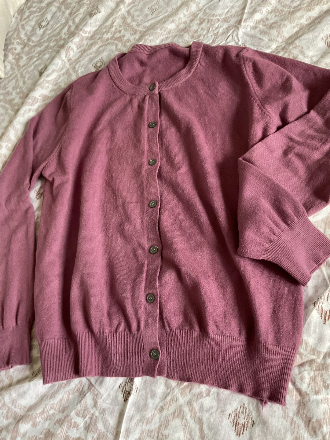 Dusty Rose Button-Up Cardigan