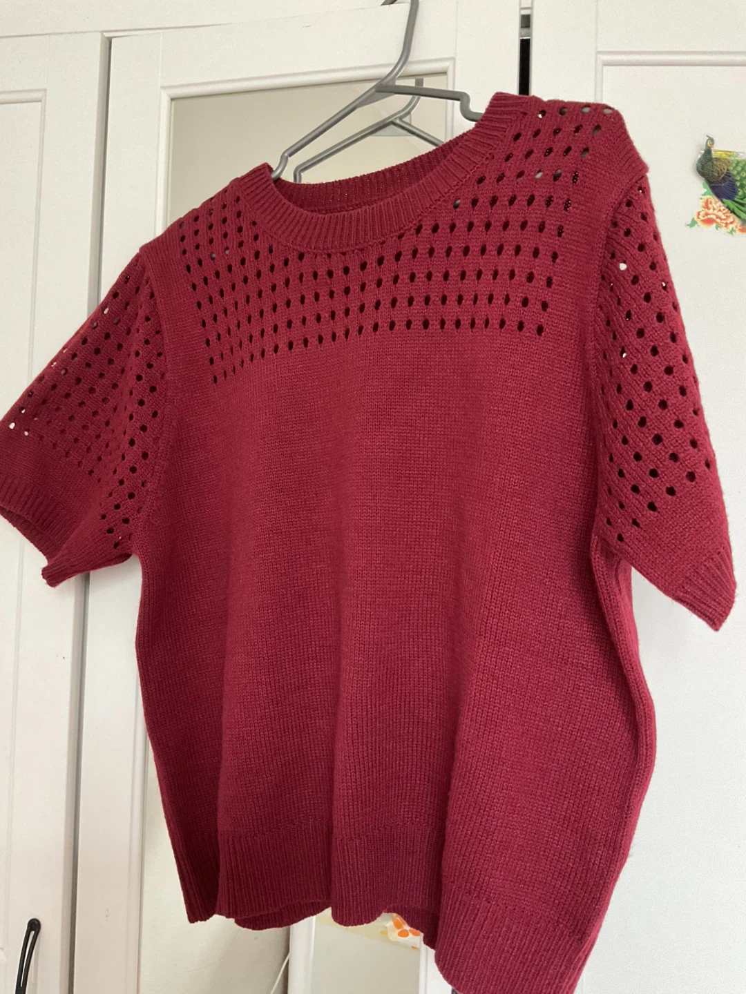 Emery Rose Red Knit Short Sleeve Top