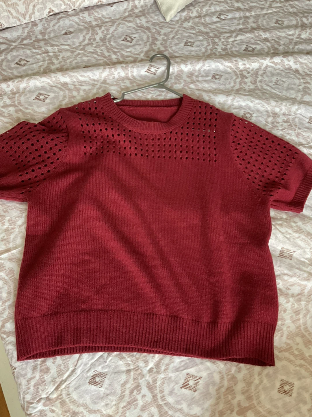 Emery Rose Red Knit Short Sleeve Top - photo 2
