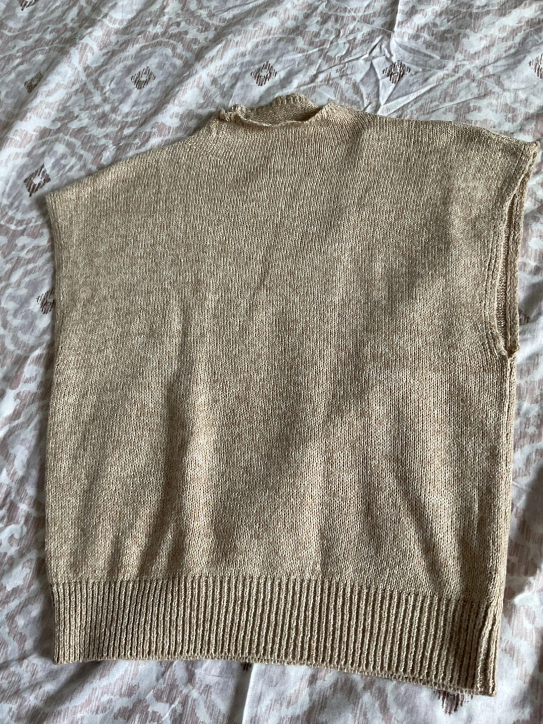 Beige Knit Sweater Vest