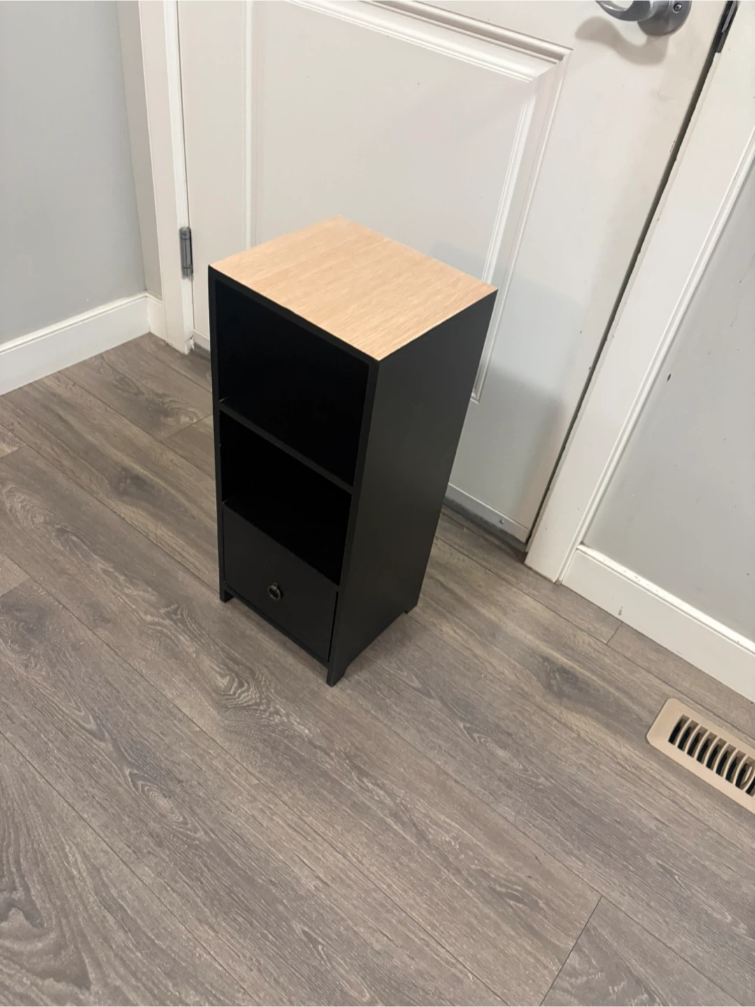 Small Black Storage Unit with Drawer - photo 4