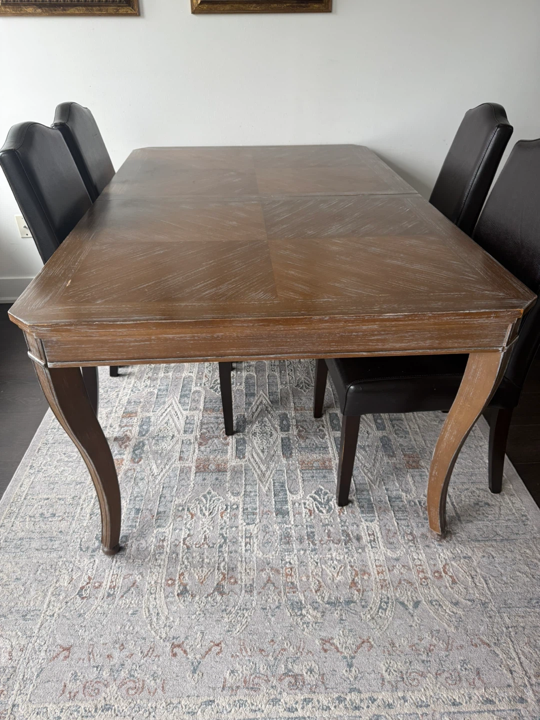 Wooden Dining Table with Four Chairs