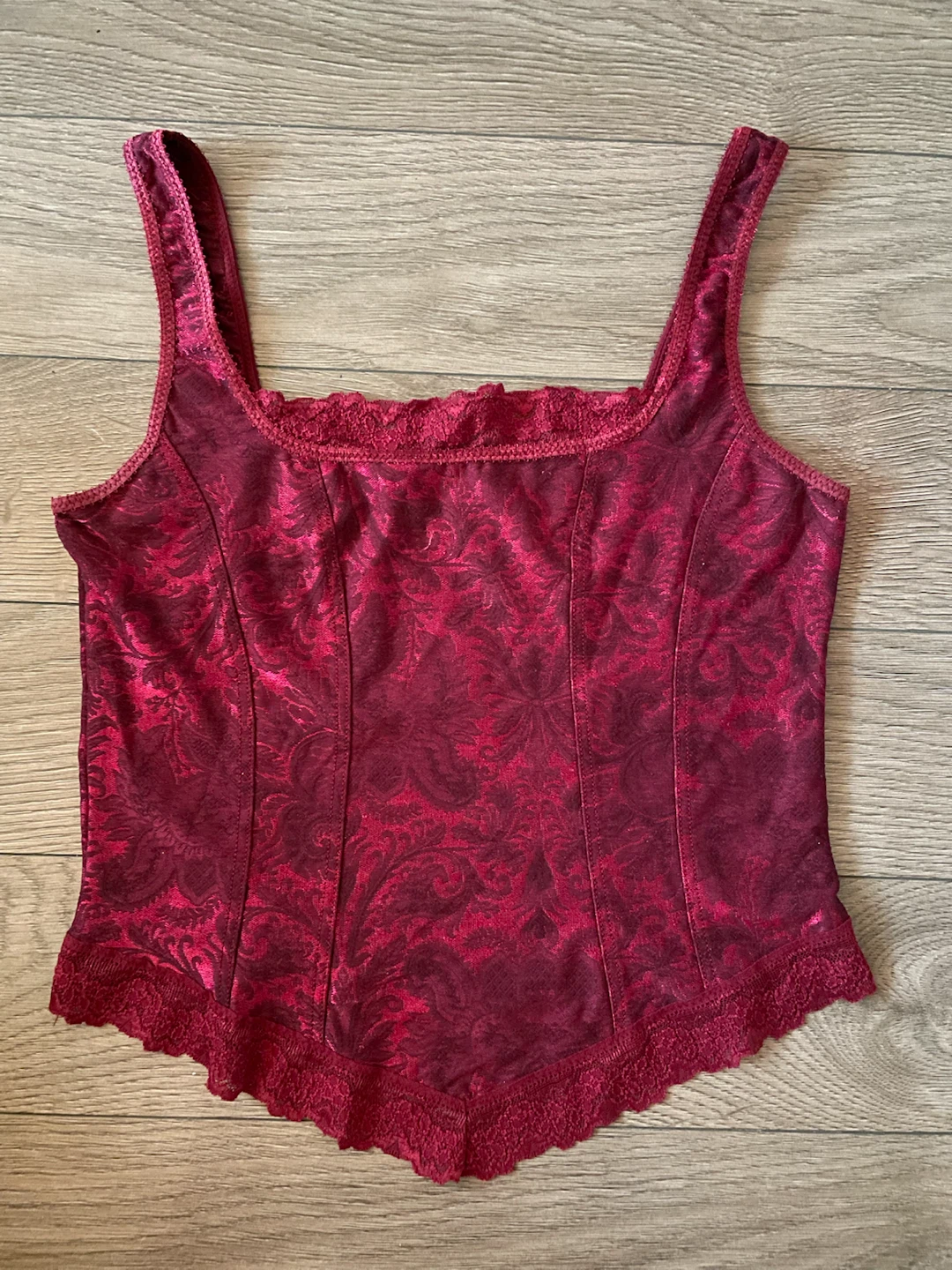 90s Vintage Arianne Lace Corset-Style Tank Tops - Size L - photo 2