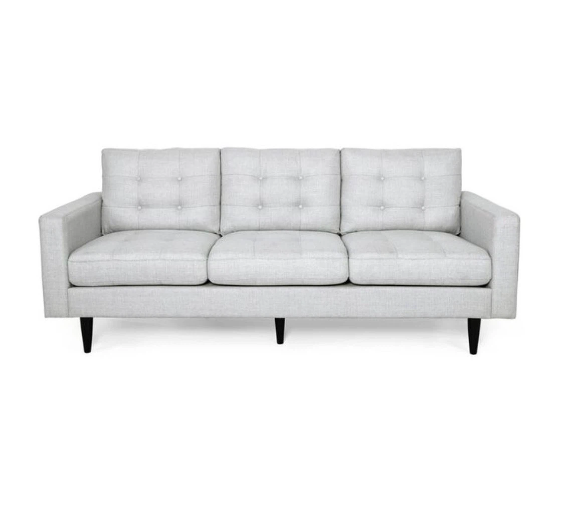 Light Grey Mid-Century Modern Sofa