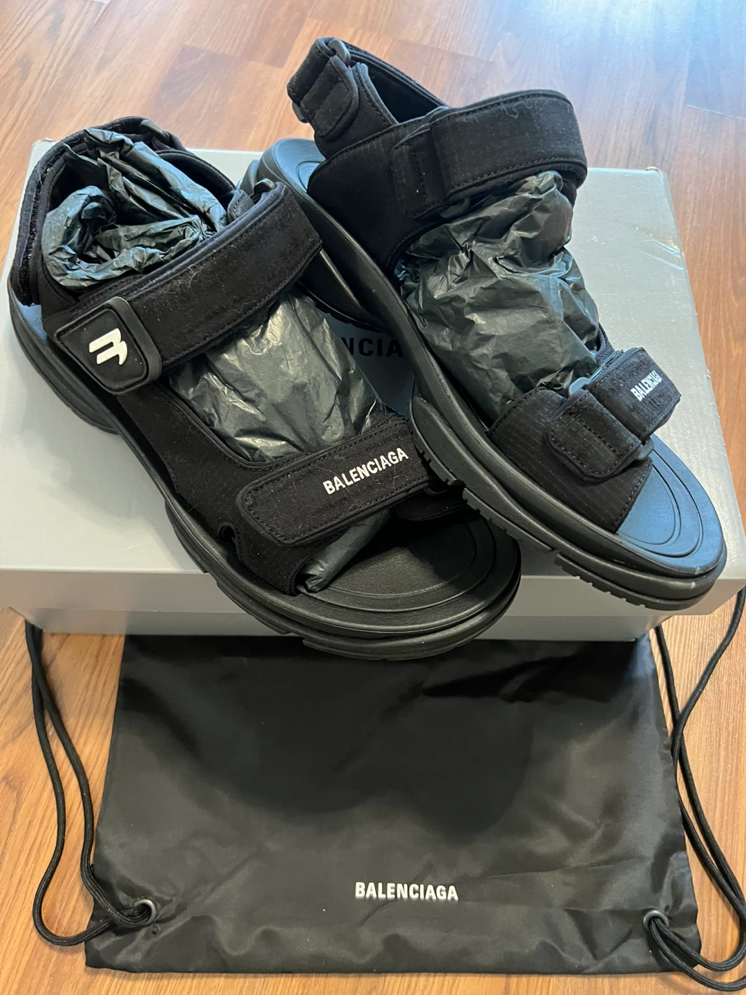 Authentic Balenciaga Black “Tourist” Sandals Size 45 - photo 5
