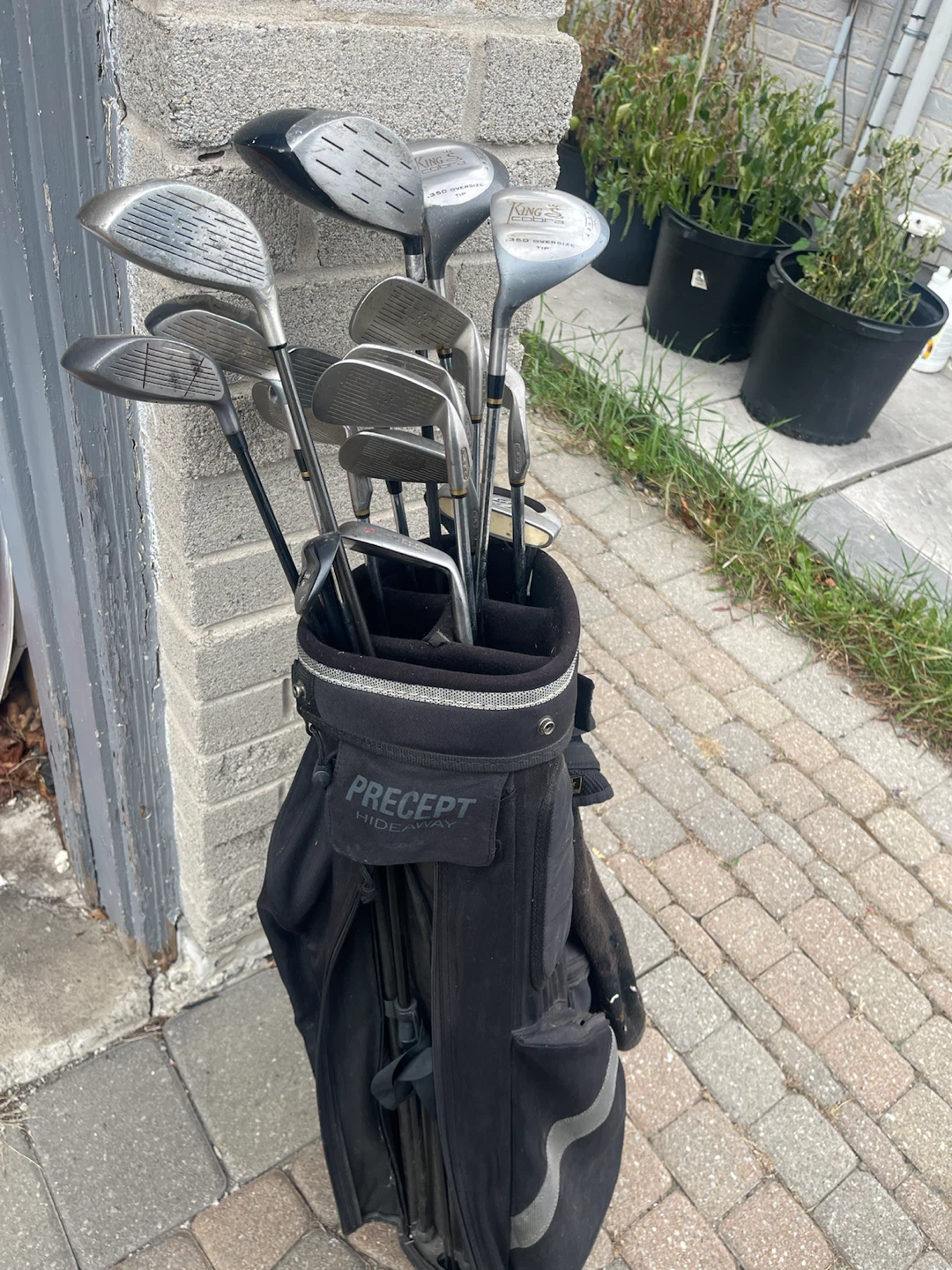Mixed match golf clubs with bag