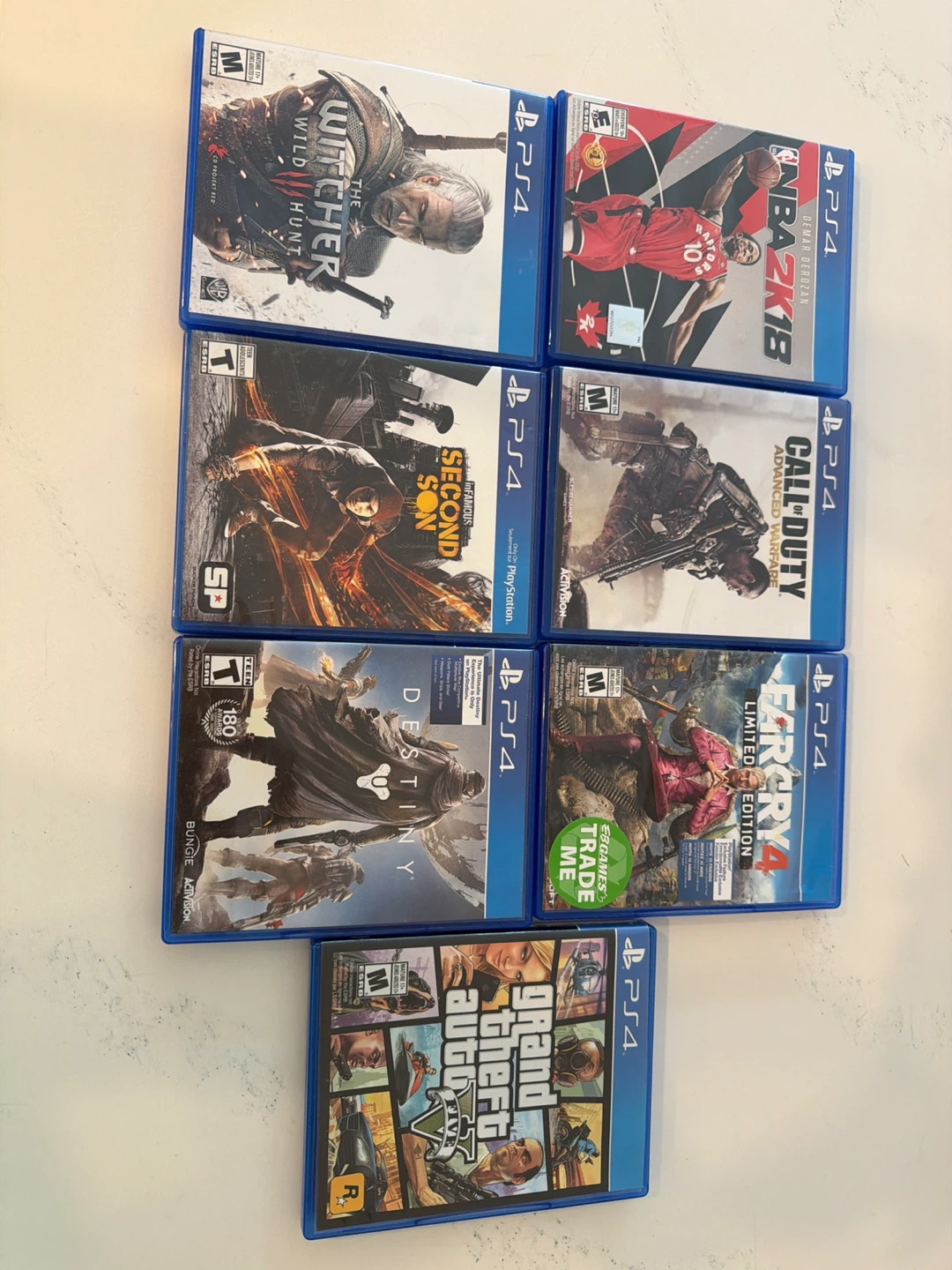 Set of 7 PS4 Video Games
