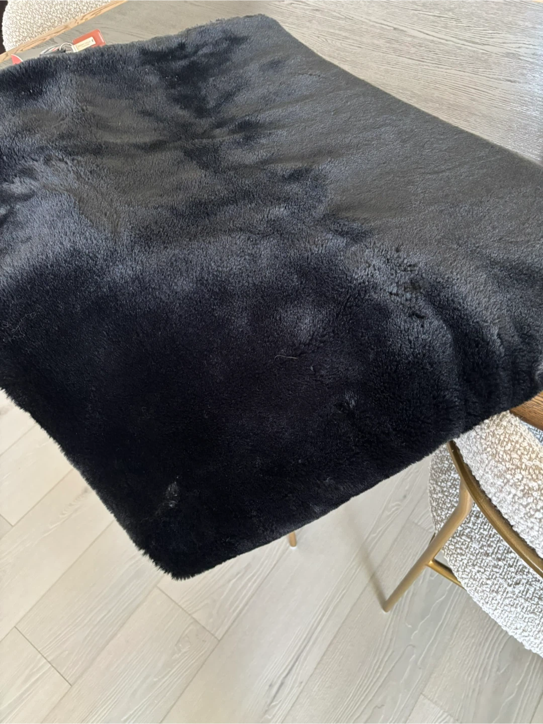 Black Faux Fur Throw Blanket