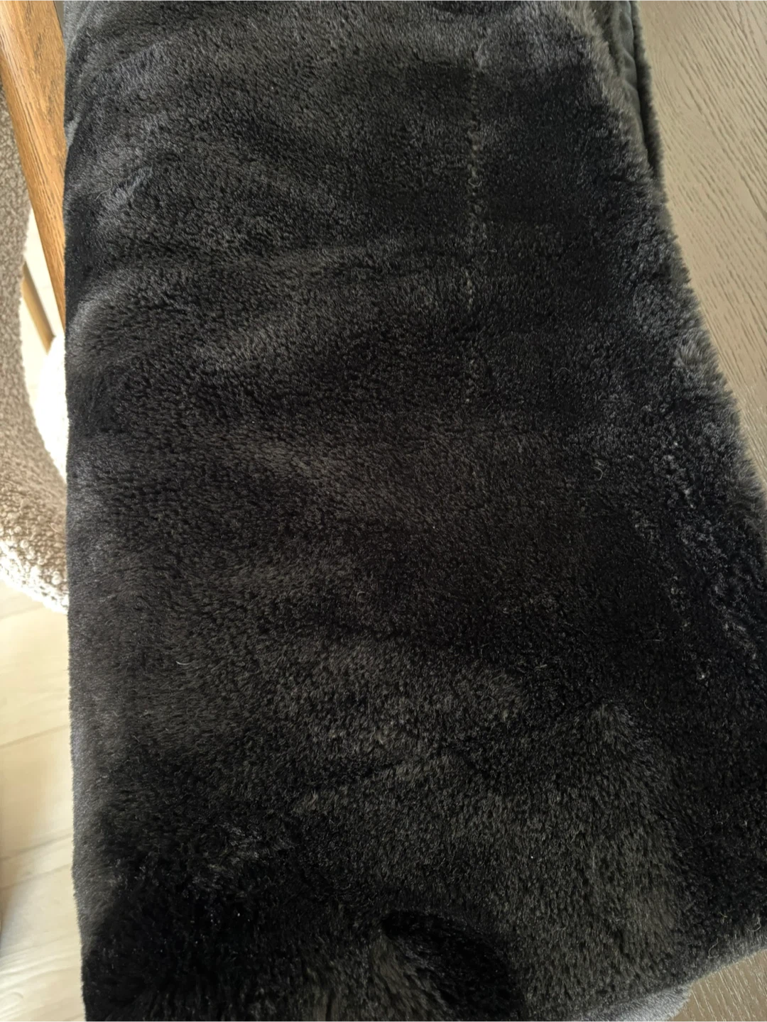 Black Faux Fur Throw Blanket - photo 3