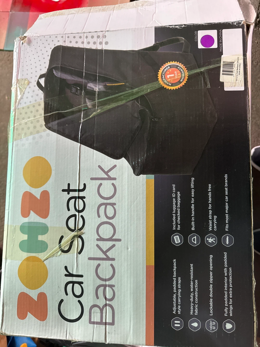Zohzo Adventure Car Seat Travel Bag