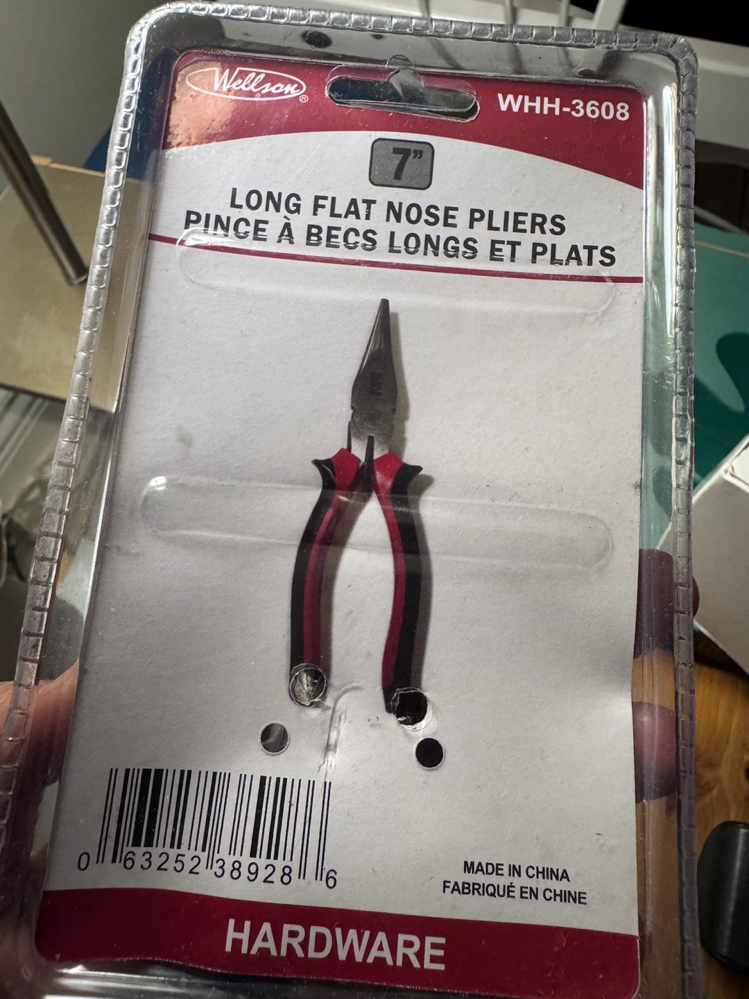 Wellson 7 inch Long Flat Nose Pliers