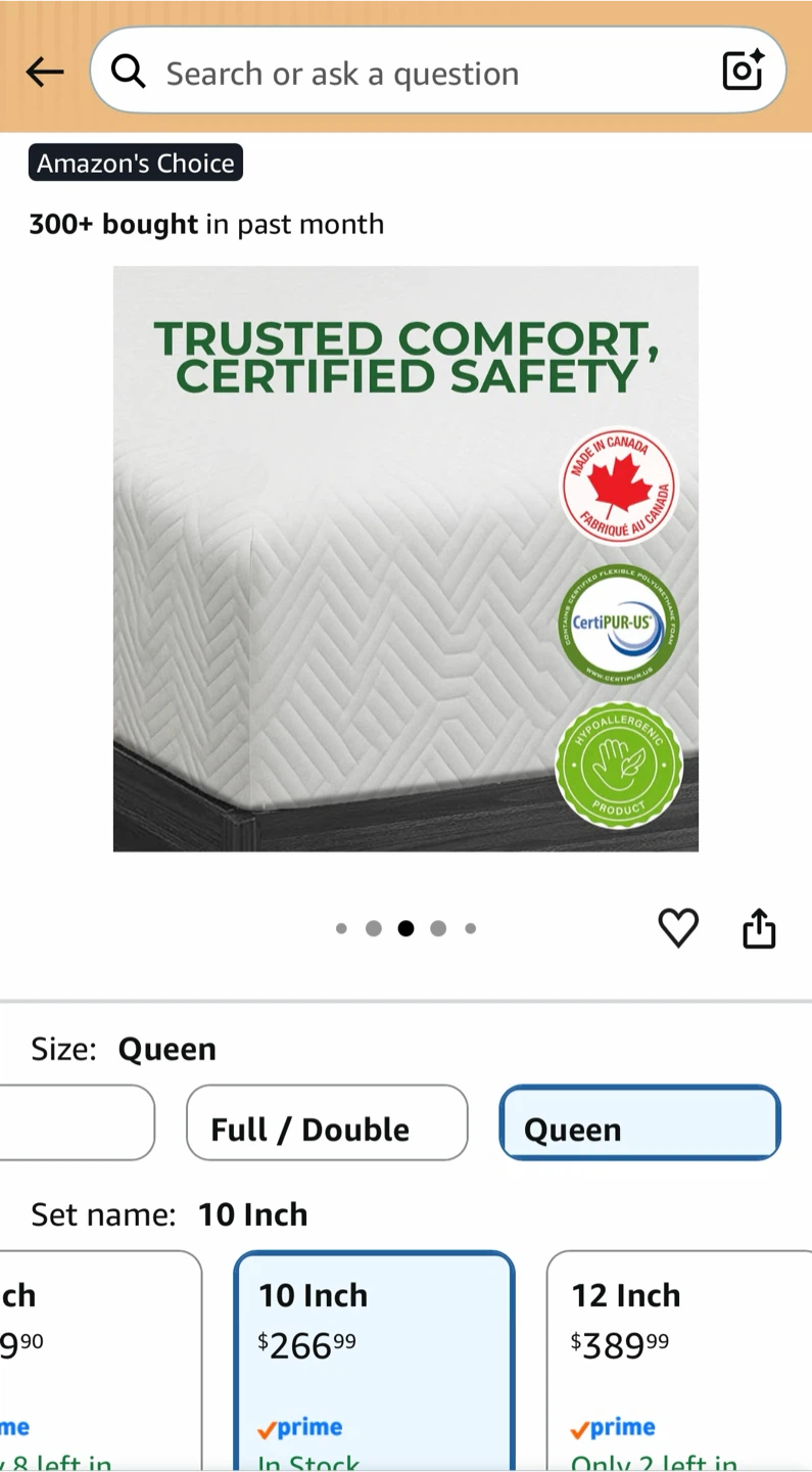 Queen Size Mattress - 10" Memory Foam - photo 3