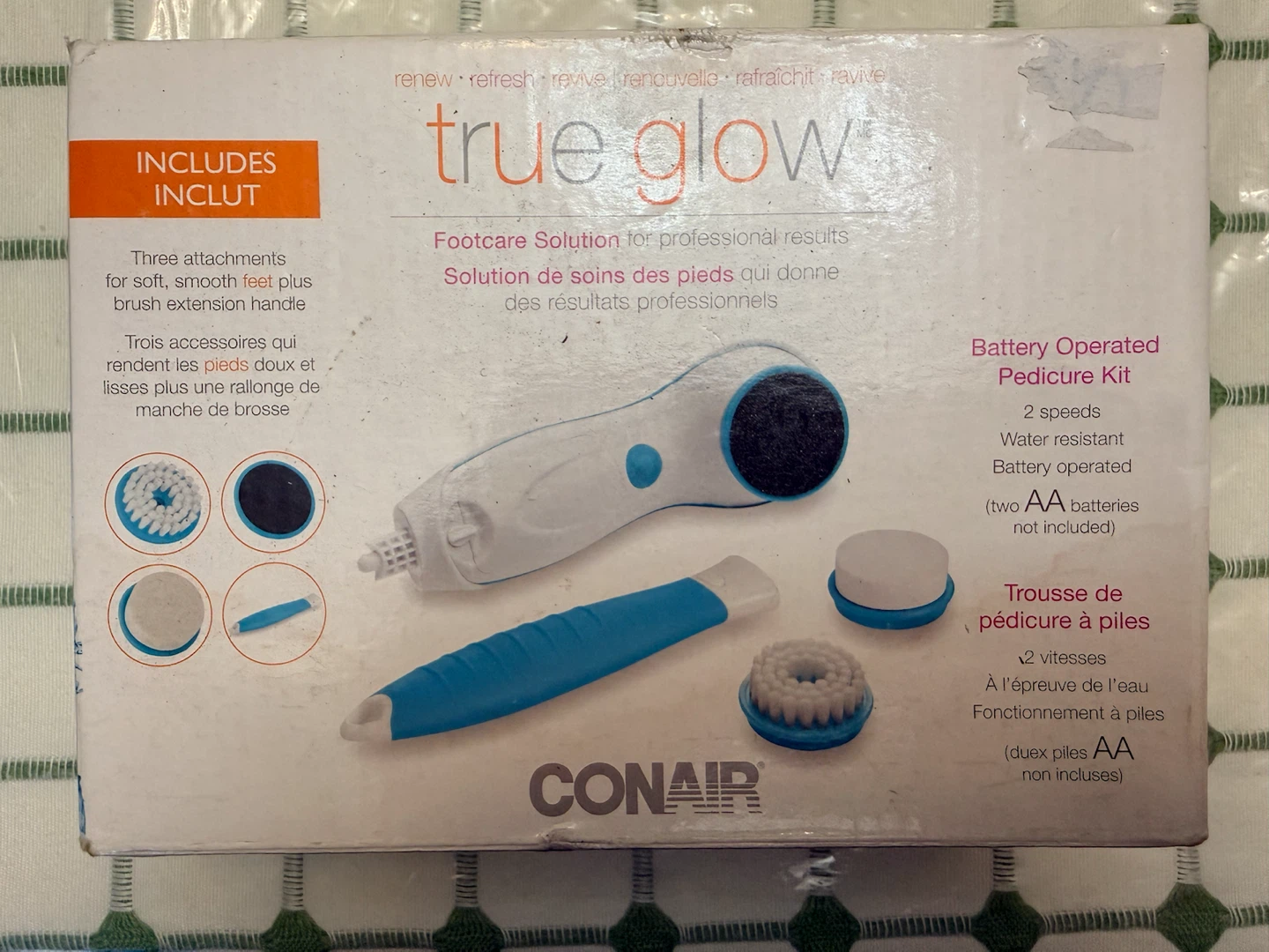 BRAND NEW: Conair True Glow Battery Operated Pedicure Kit