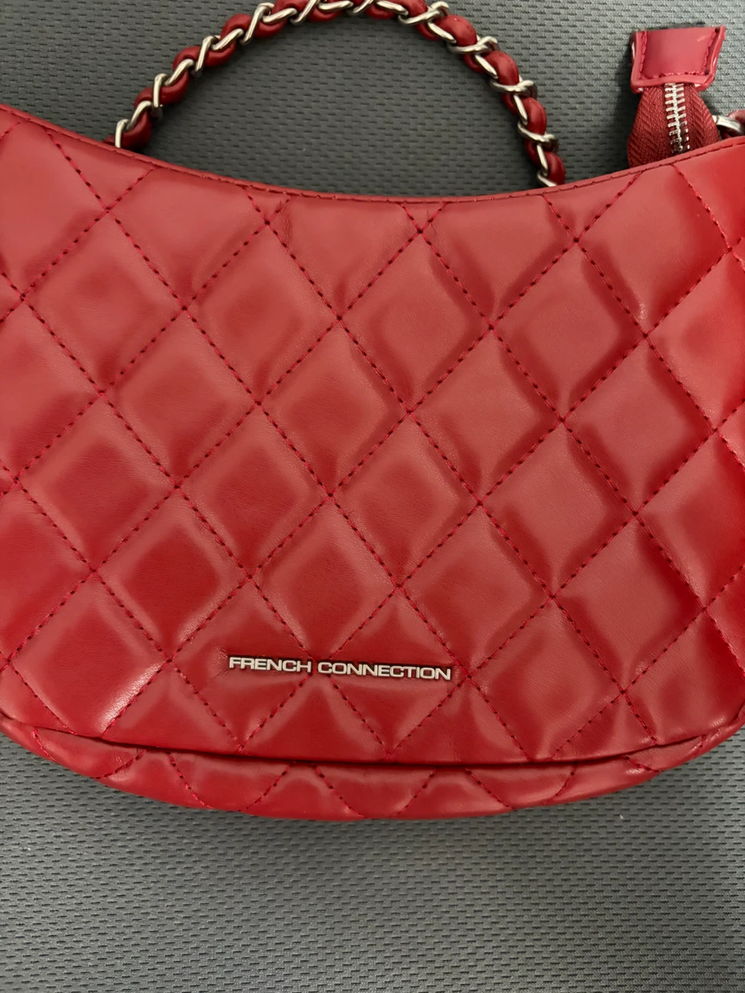 French Connection Quilted Red Shoulder Bag