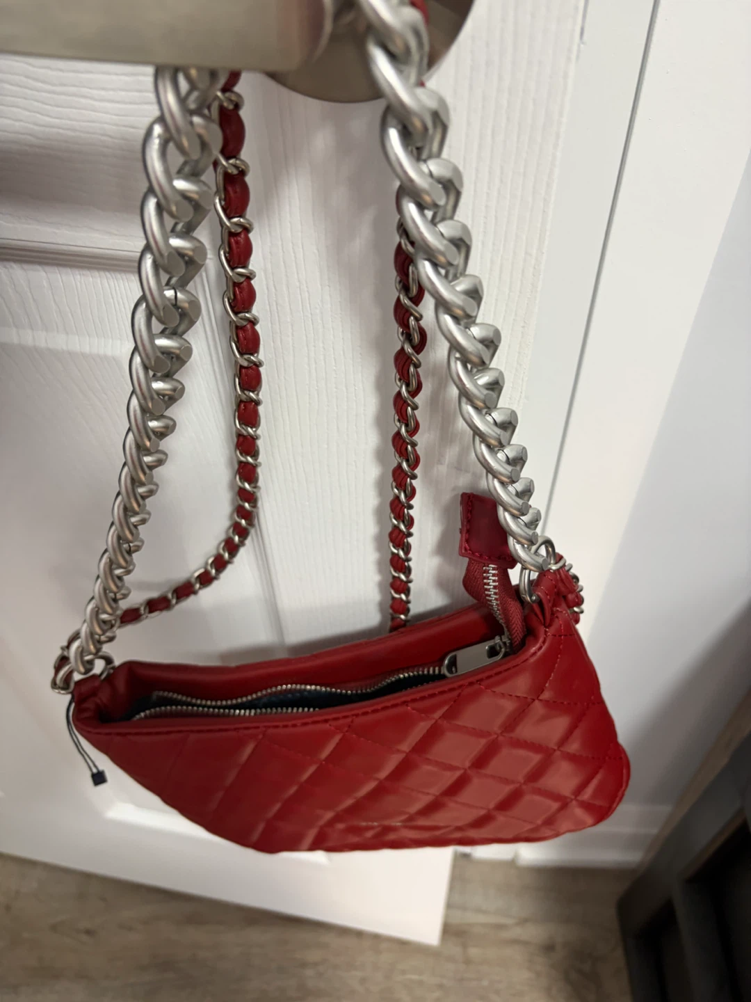 French Connection Quilted Red Shoulder Bag - photo 5