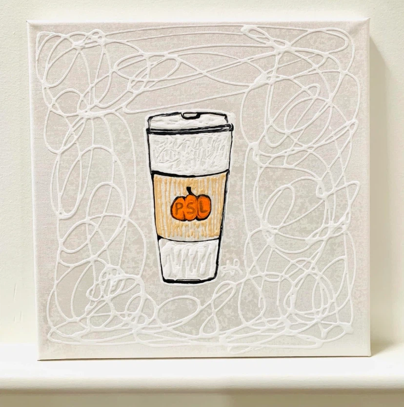 Pumpkin Spice Latte Acrylic on Canvas Art