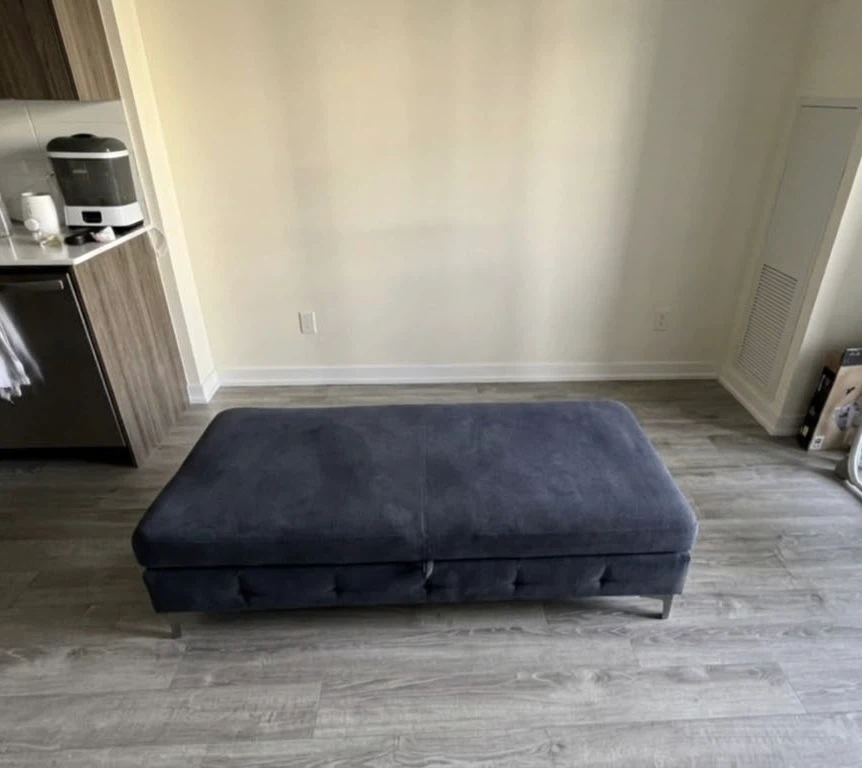 Dark Blue Ottoman with Storage - photo 2