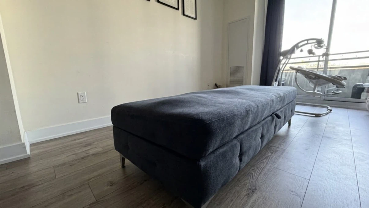 Dark Blue Ottoman with Storage - photo 4
