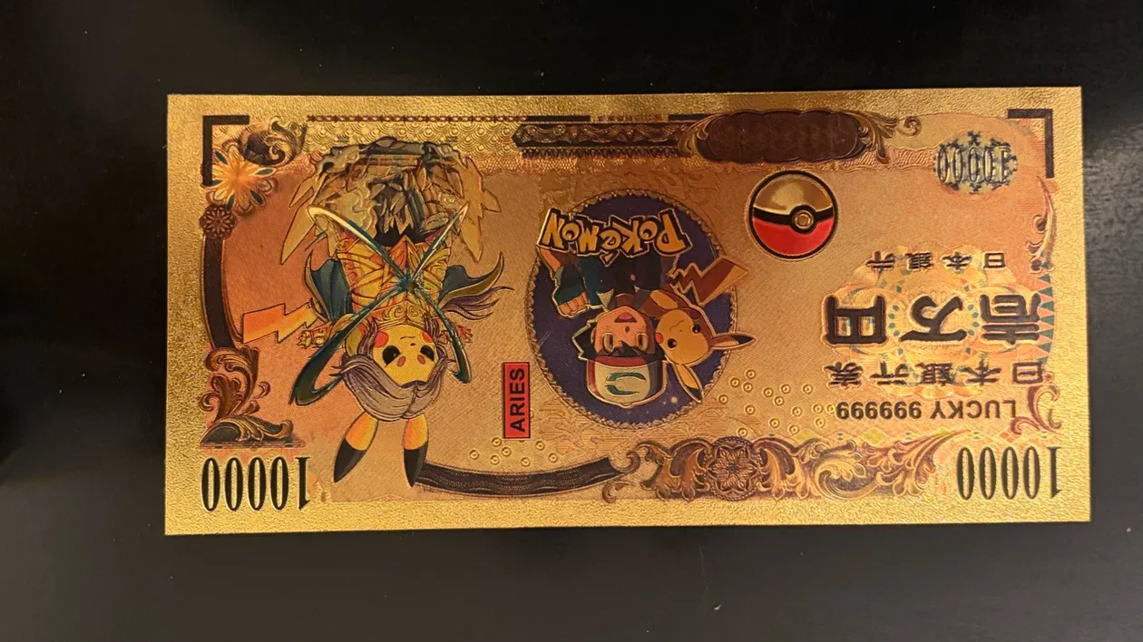 24K Gold Pokemon Nippon Ginko Collectible Note