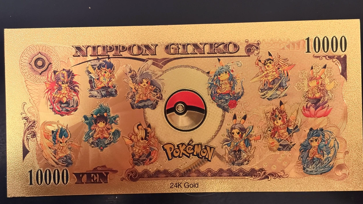 24K Gold Pokemon Nippon Ginko Collectible Note - photo 2