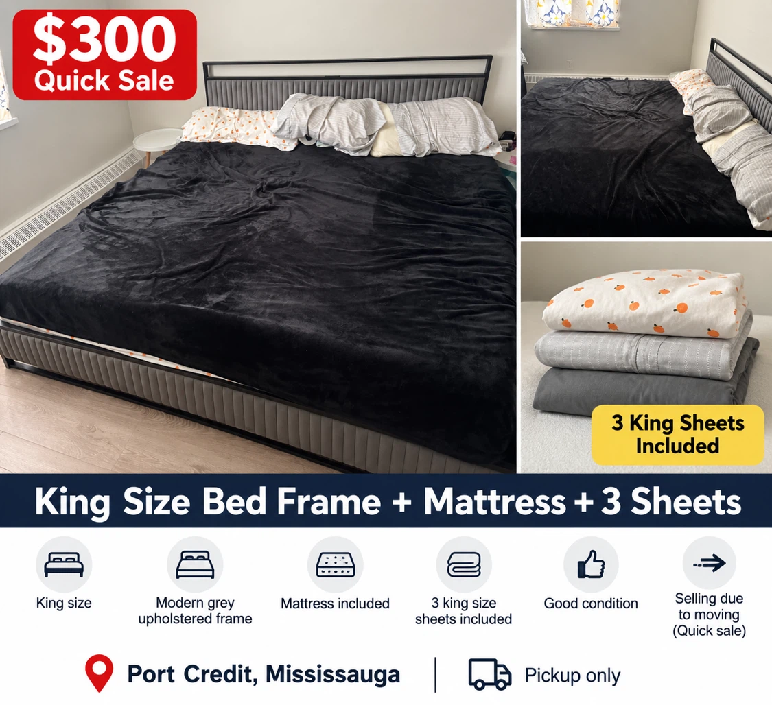 King Size Bed Frame and Mattress
