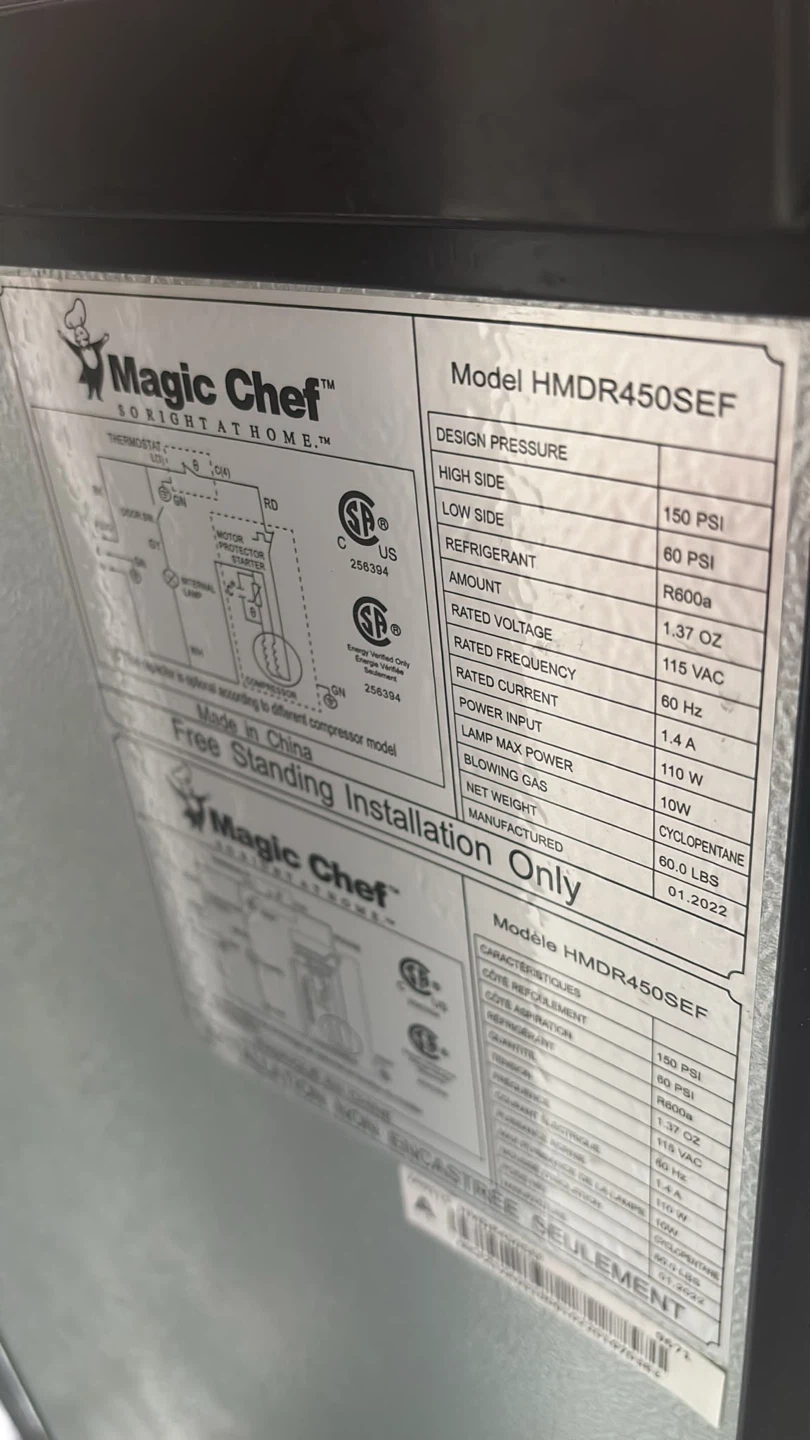 Magic Chef HMDR450SEF mini refrigerator - photo 4