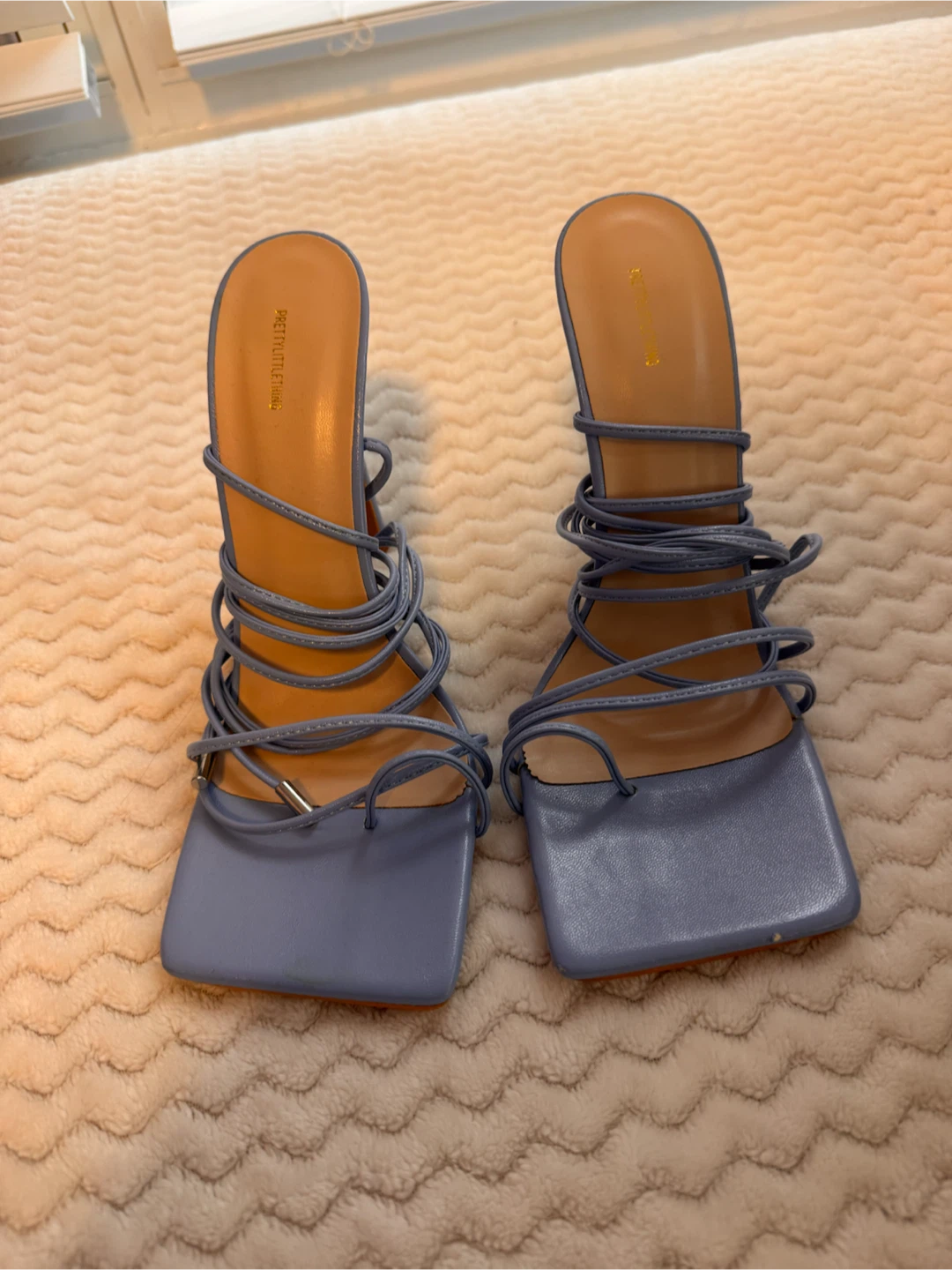 PrettyLittleThing Blue Strappy Heels