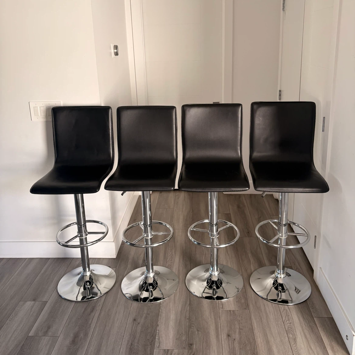 4 Leather Bar Stools