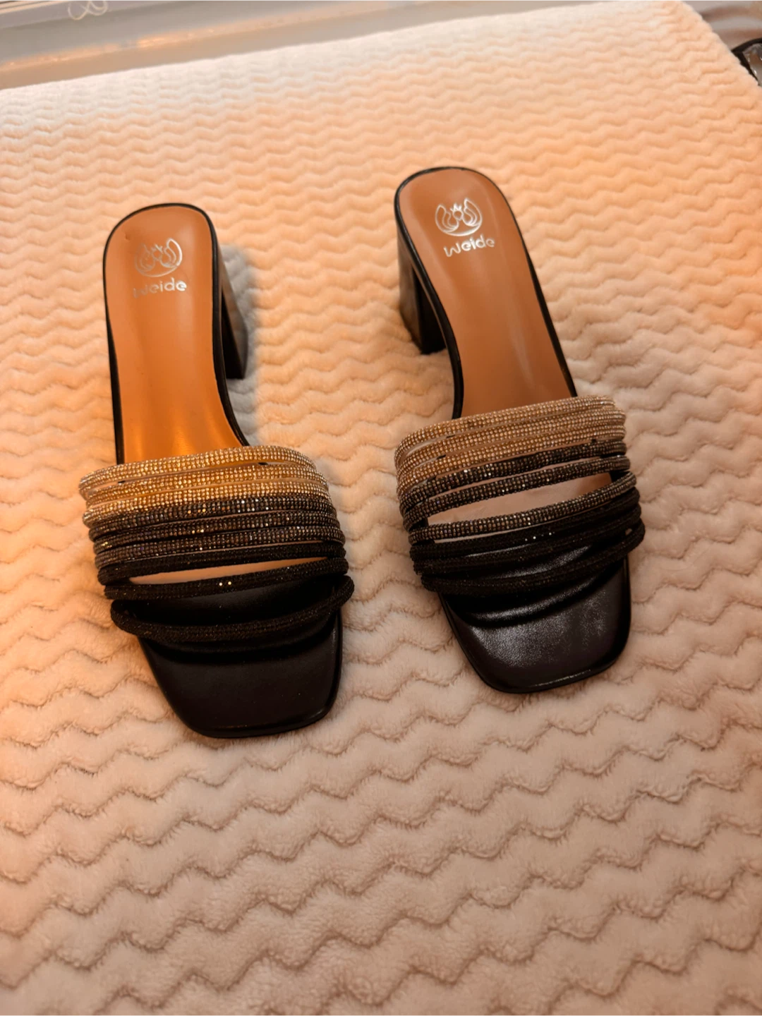Weide Rhinestone Block Heel Mules - photo 2